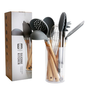 Transform Your Culinary Experience with Our Wooden Handle Silicone Kitchen Utensils
