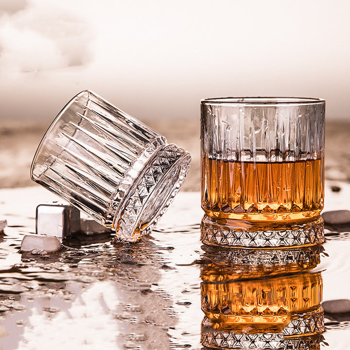 Striped Crystal Glass Cup