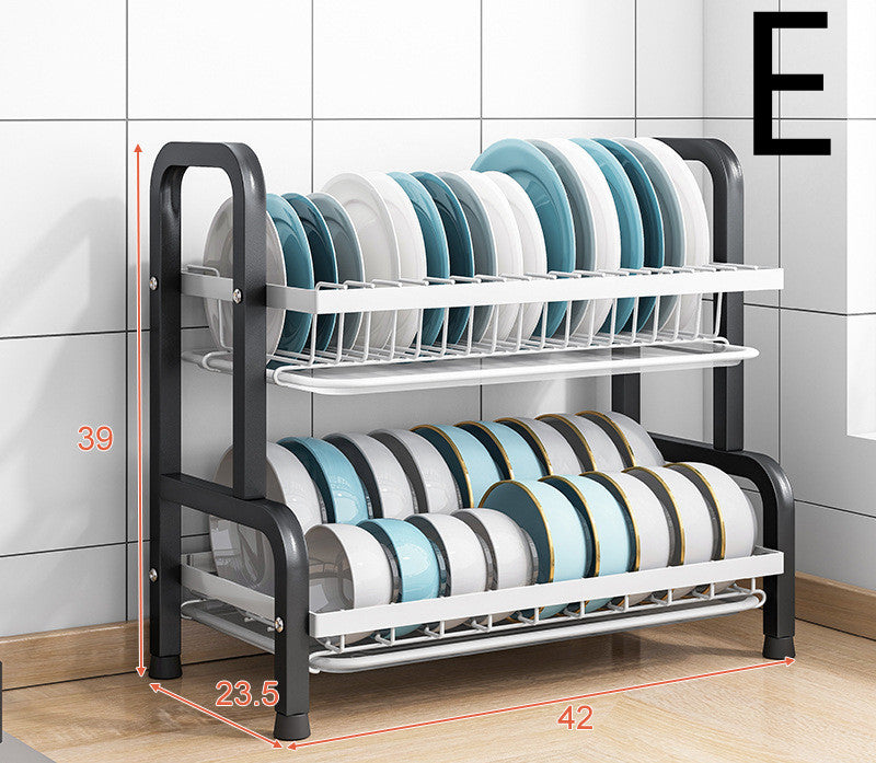 Kitchen Countertop Dish Drain Rack for Household Use