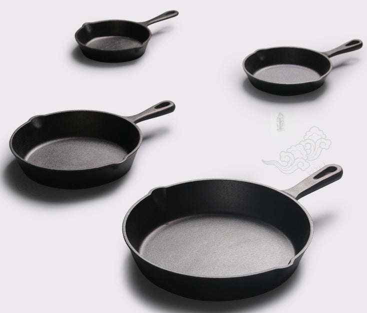 All in One Small Flat Bottom Frying Pan Cast Iron