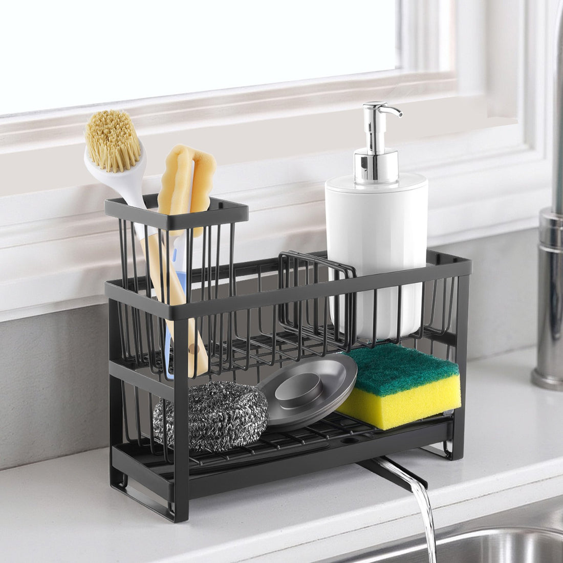 Kitchen Sink Caddy Sponge Holder Organizer Storage