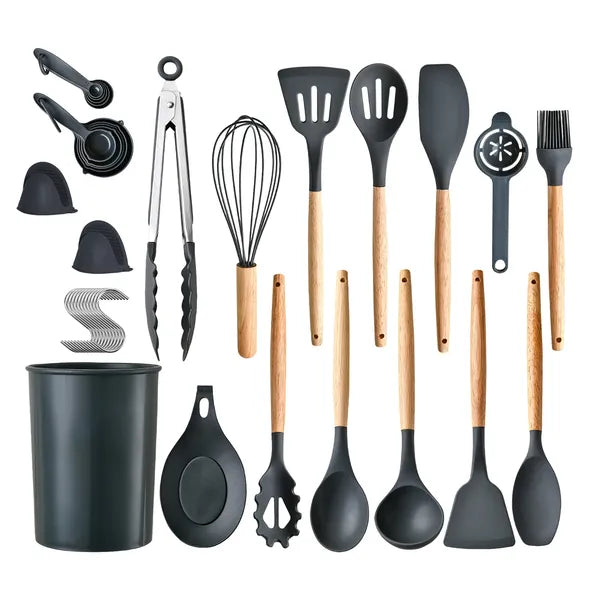 35 Piece Kitchen Cooking Utensils Set With Holder And Tools
