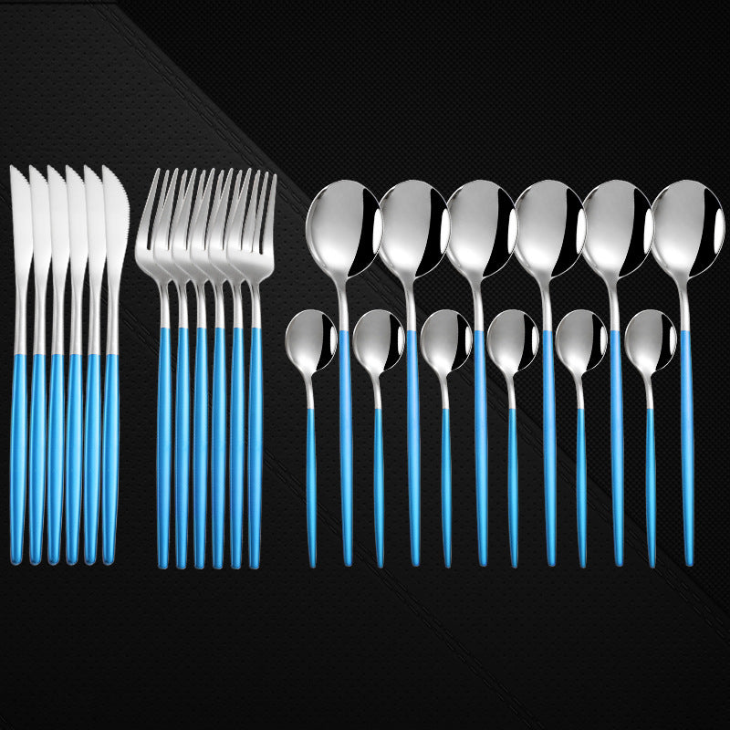 Stainless Steel 24 Piece Western Spoon and Fork Set