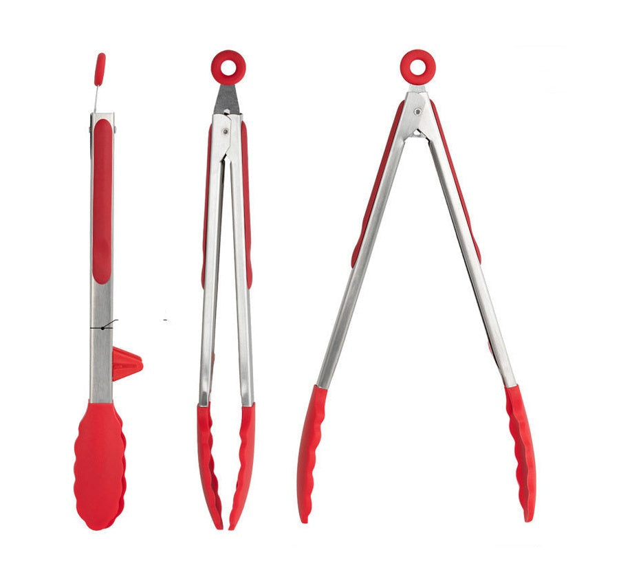 Silicone Stainless Steel Kitchen And Barbecue Tongs