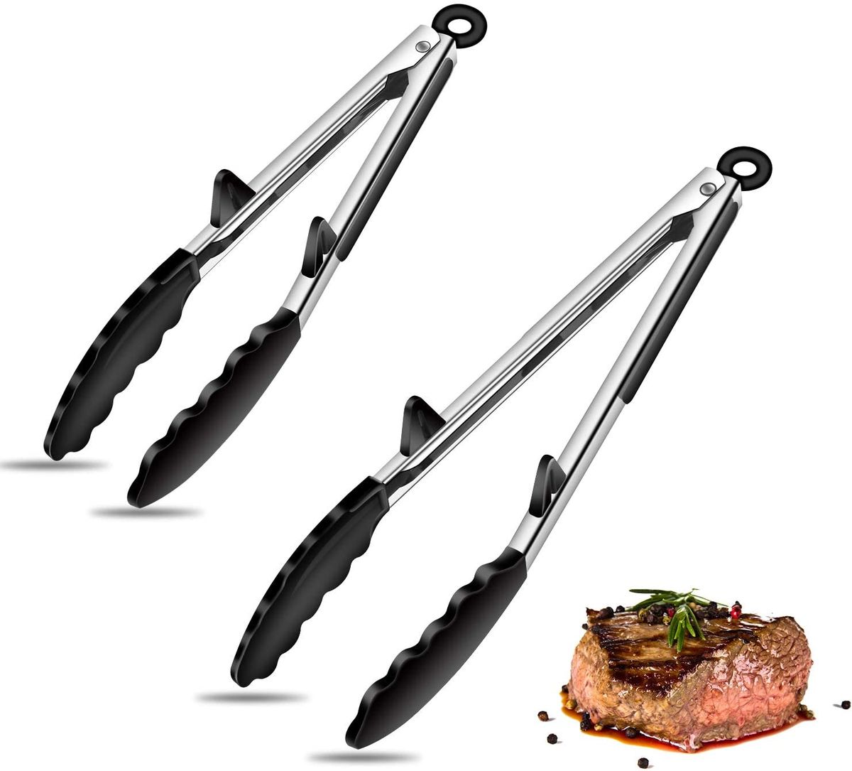 Silicone Stainless Steel Kitchen And Barbecue Tongs