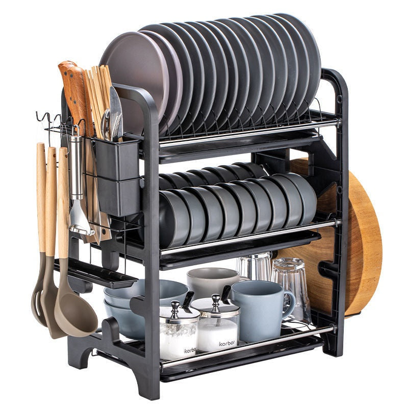 Multifunctional Kitchen Storage Box for Bowls Plates and Utensils
