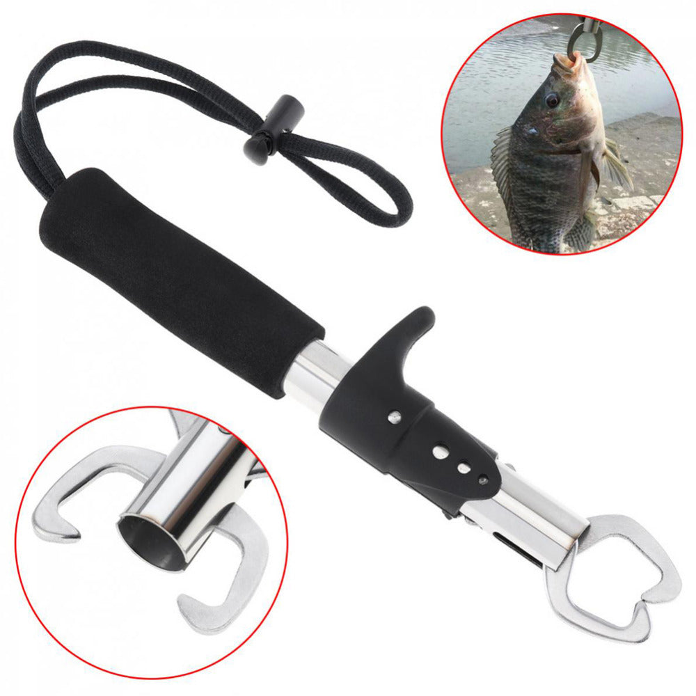 Stainless Steel Fish Tongs Double Buckle Fishing Pliers