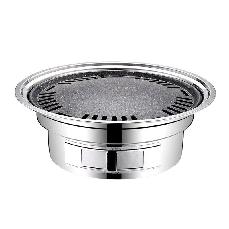 Portable Stainless Steel Round Charcoal BBQ Grill Non-Stick