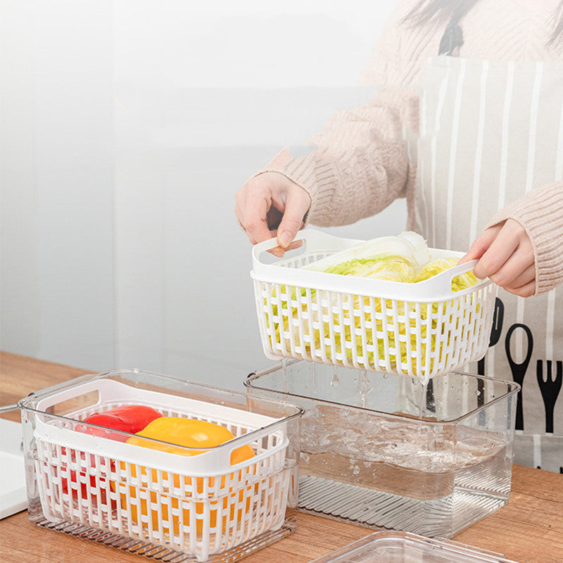 Refrigerator Freezer Storage Box with Lid for Kitchen