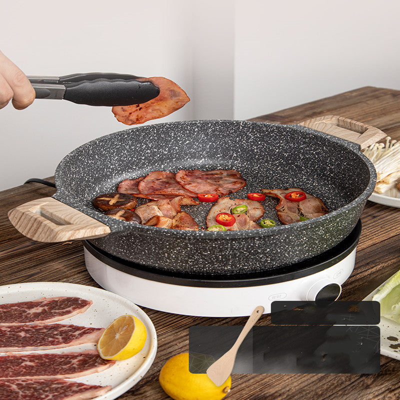 Carrot Maifan Stone Non Stick Steak Frying Pan Flat Bottom