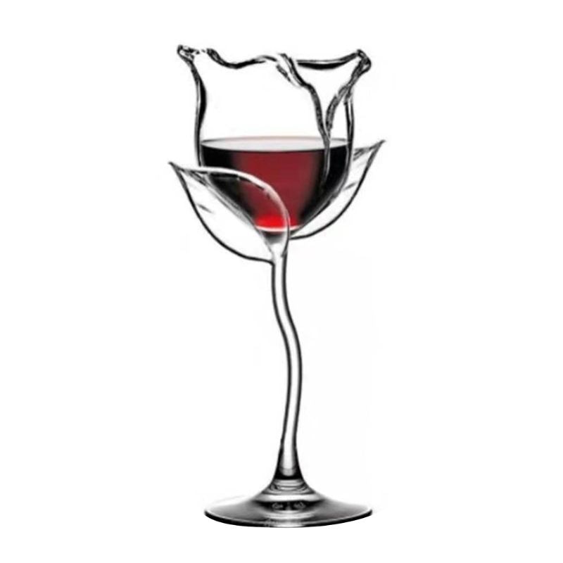 Rose Flower-Shaped Glass Goblet 3.4 fl oz