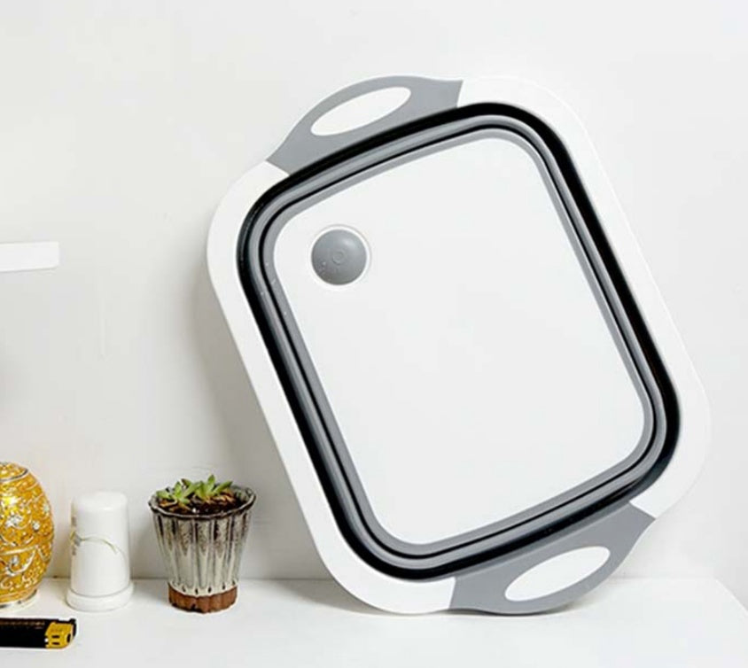 Folding Multifunctional Vegetable Cutting Board With Washing Basket