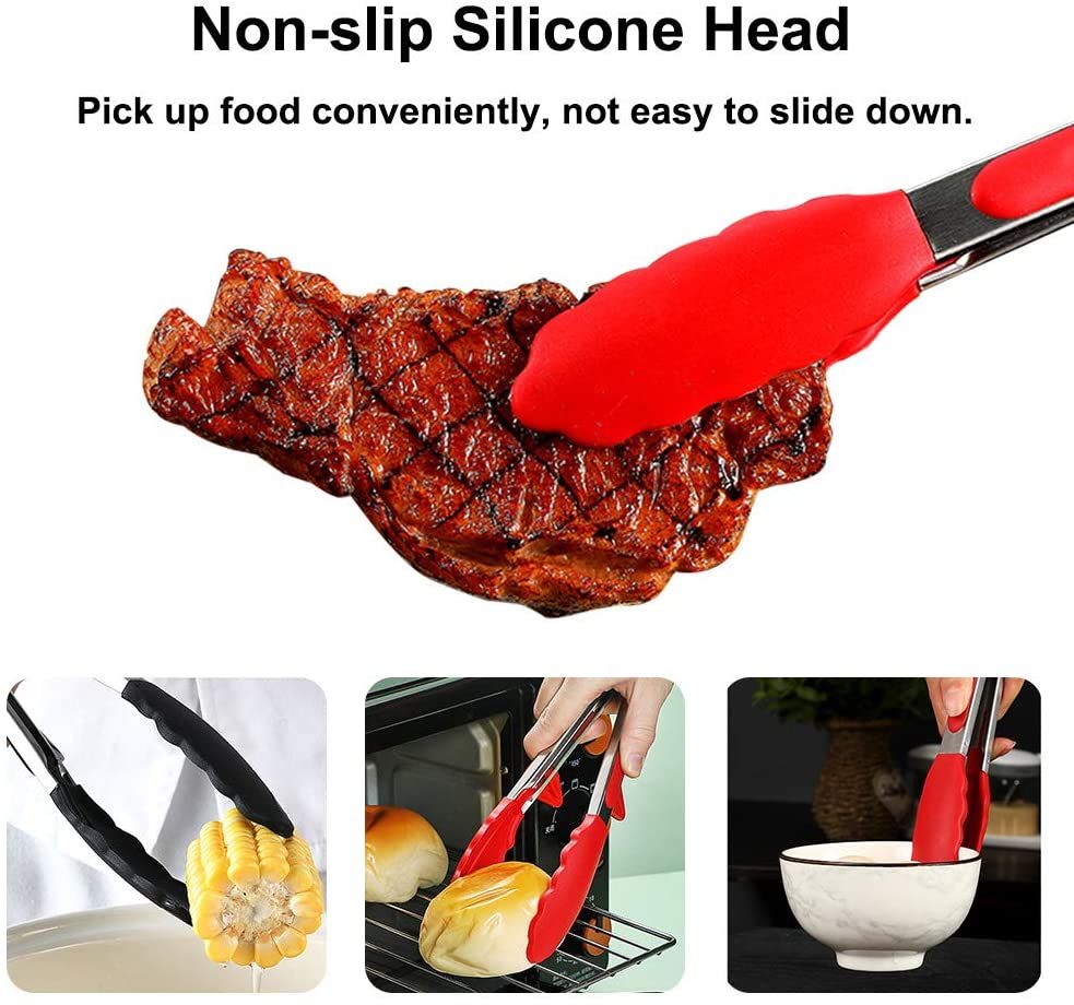 Silicone Stainless Steel Kitchen And Barbecue Tongs