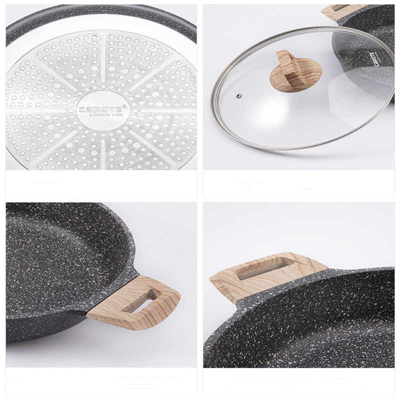 Carrot Maifan Stone Non Stick Steak Frying Pan Flat Bottom