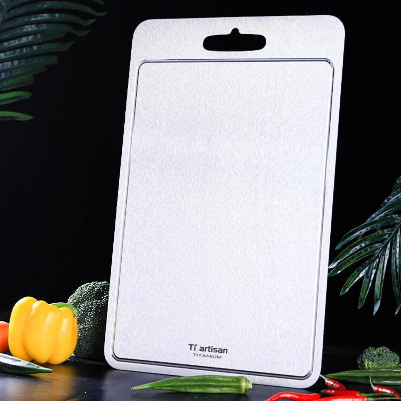 Pure Titanium Thickened Cutting Board with Juice Groove