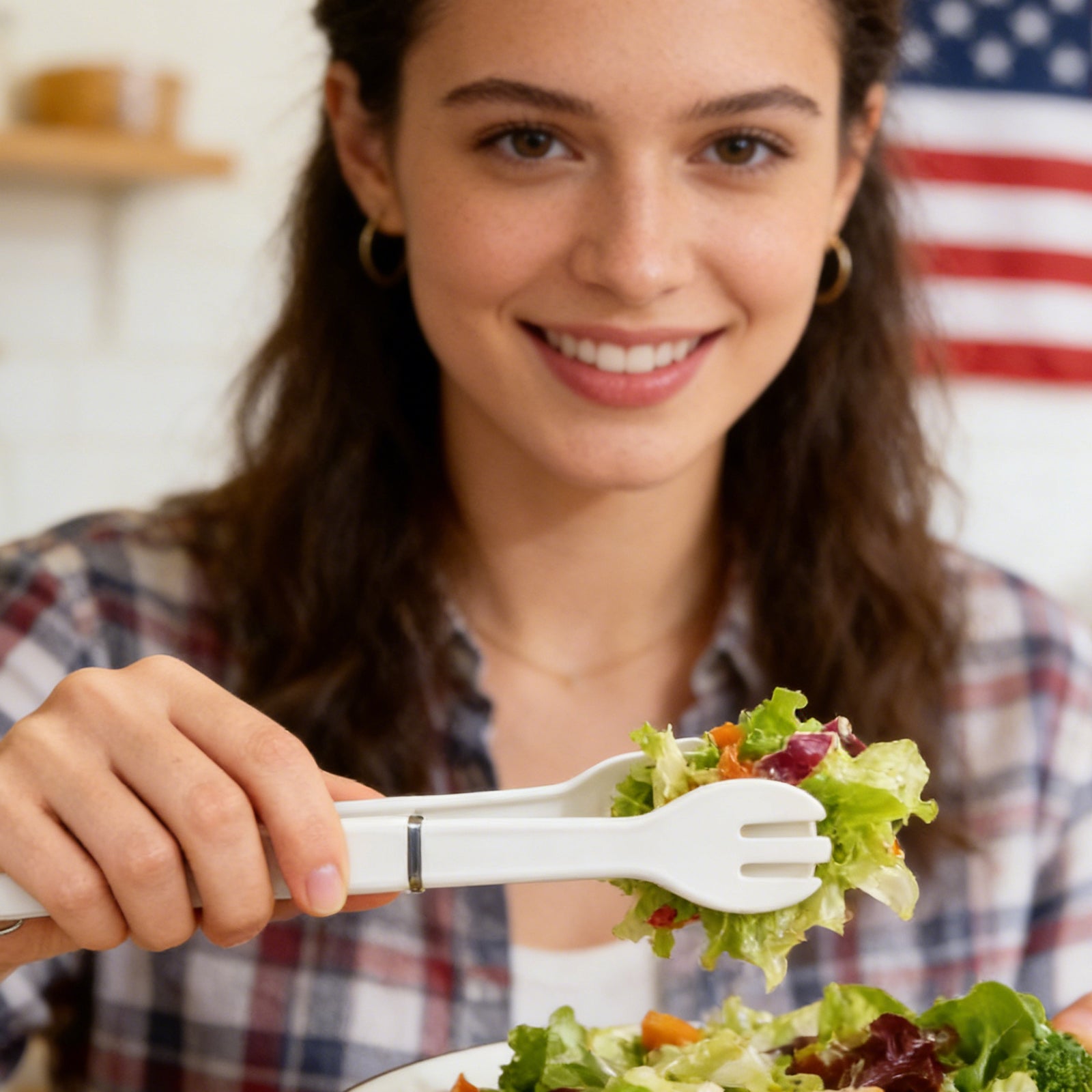 Stainless Steel Salad Tongs Kitchen Serving Tool