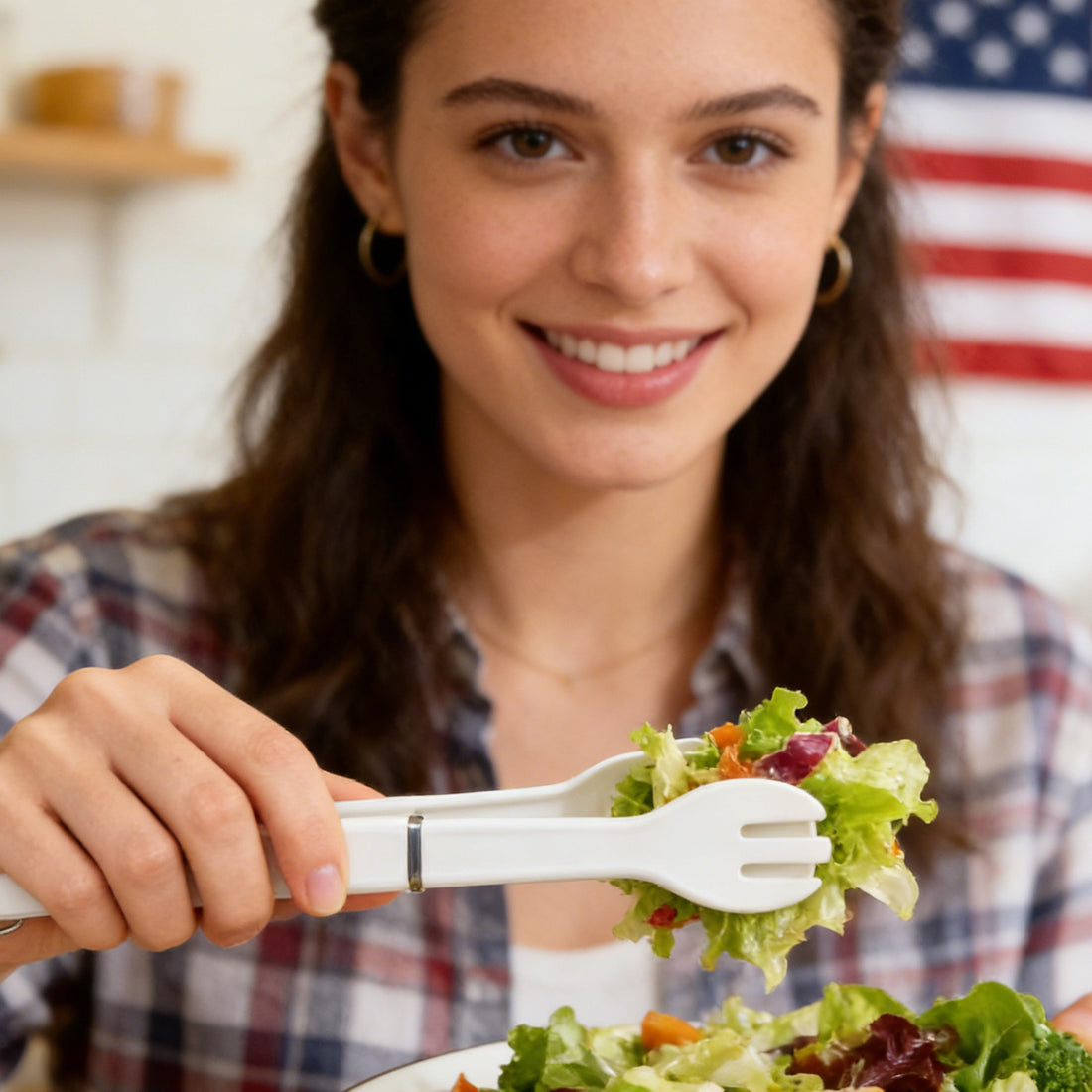 Stainless Steel Salad Tongs Kitchen Serving Tool