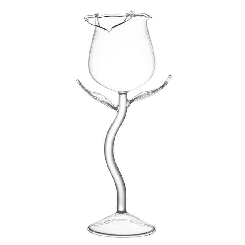 Rose Flower-Shaped Glass Goblet 3.4 fl oz