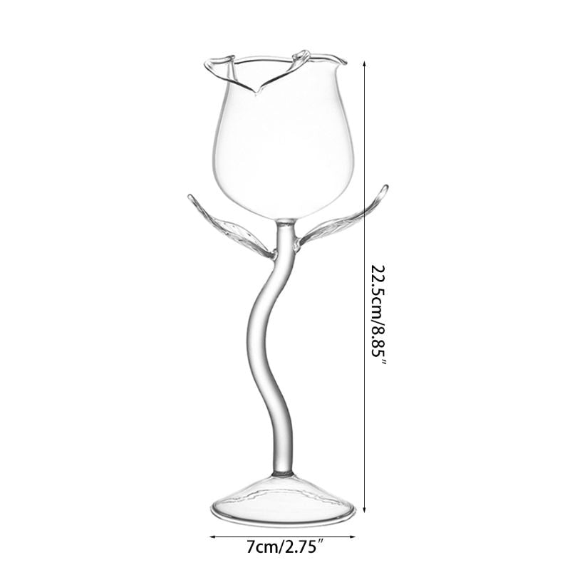 Rose Flower-Shaped Glass Goblet 3.4 fl oz