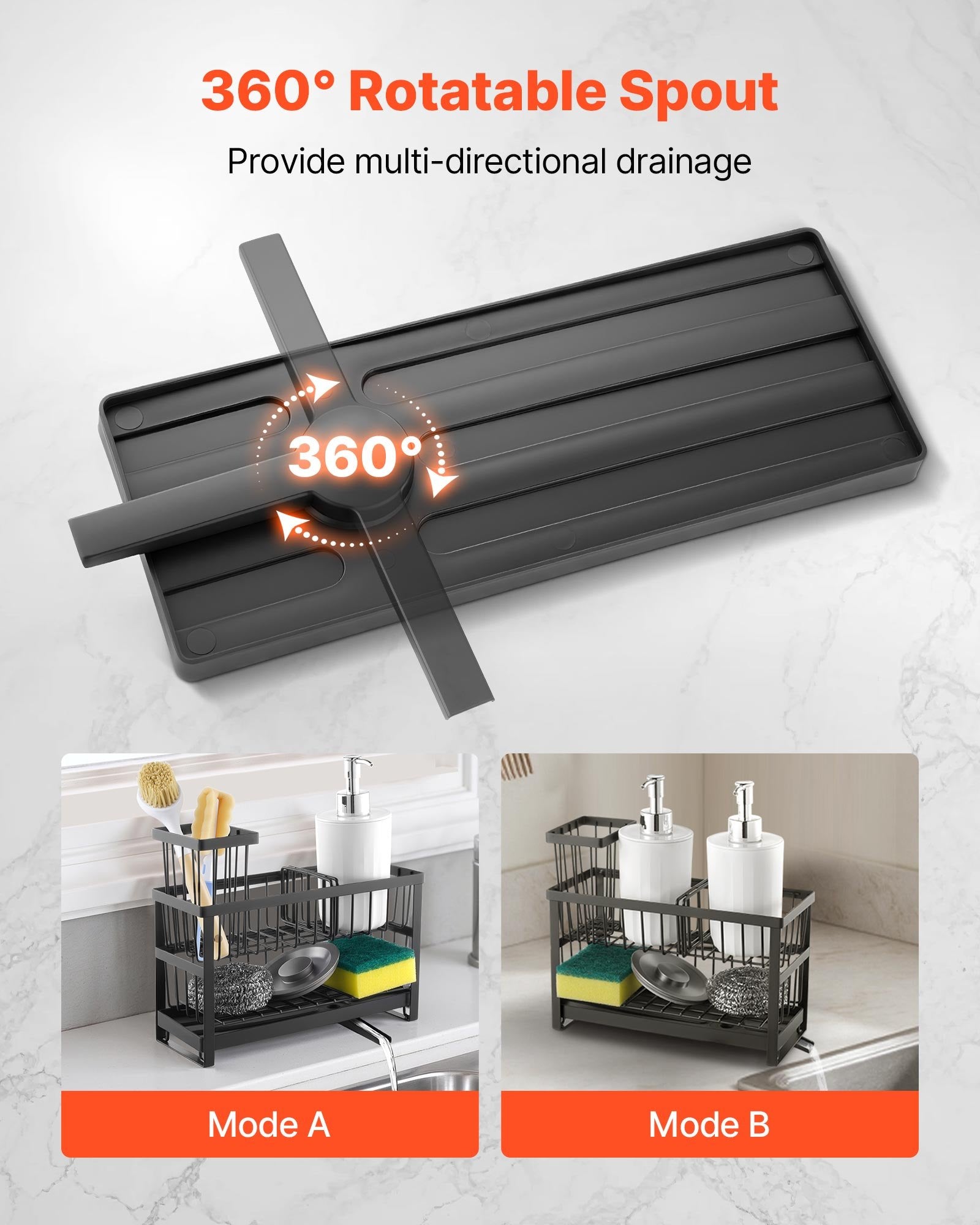 Kitchen Sink Caddy Sponge Holder Organizer Storage