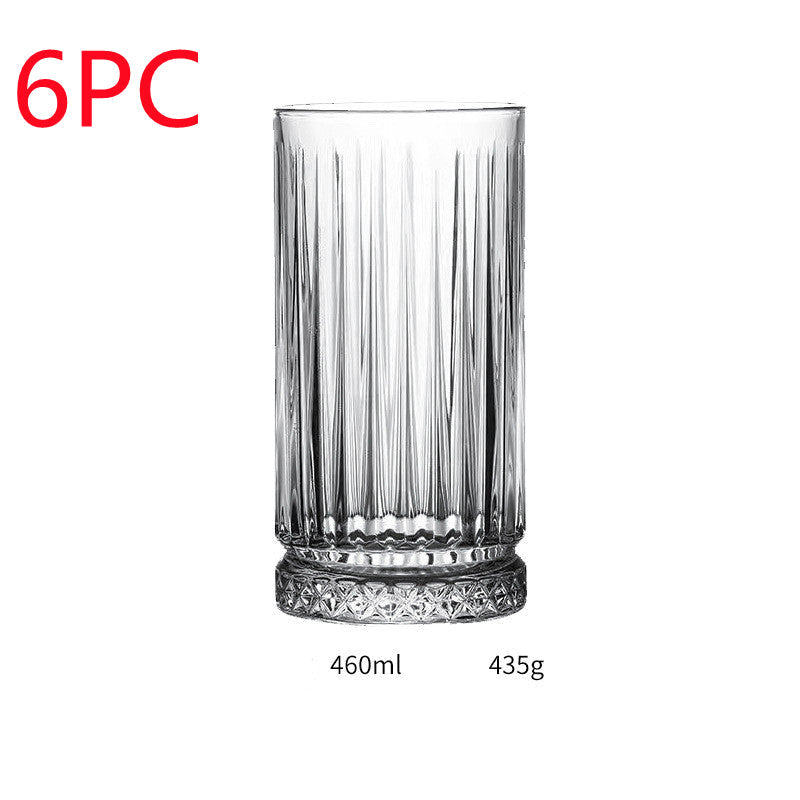 Striped Crystal Glass Cup