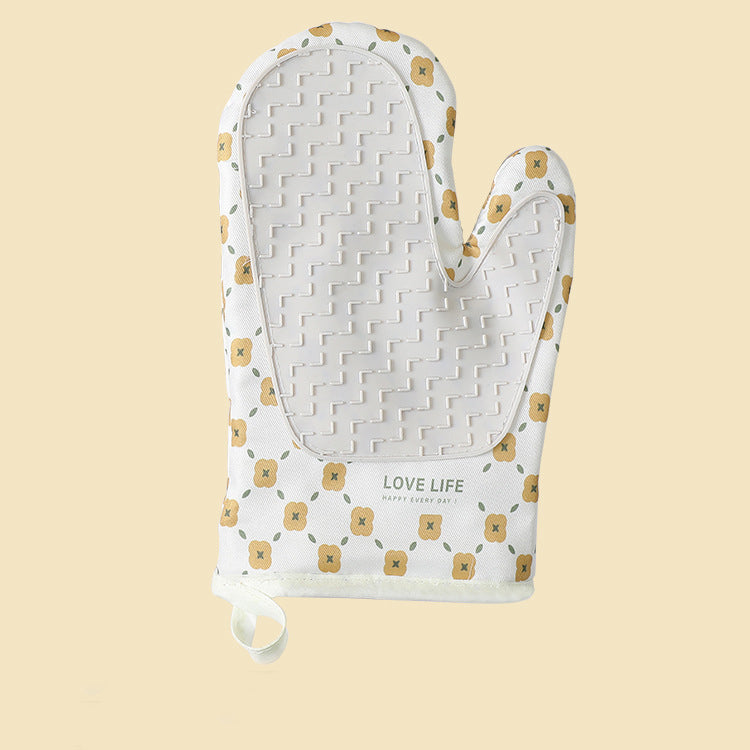 Heat Resistant Cotton Microwave Oven Mitts Kitchen Gloves