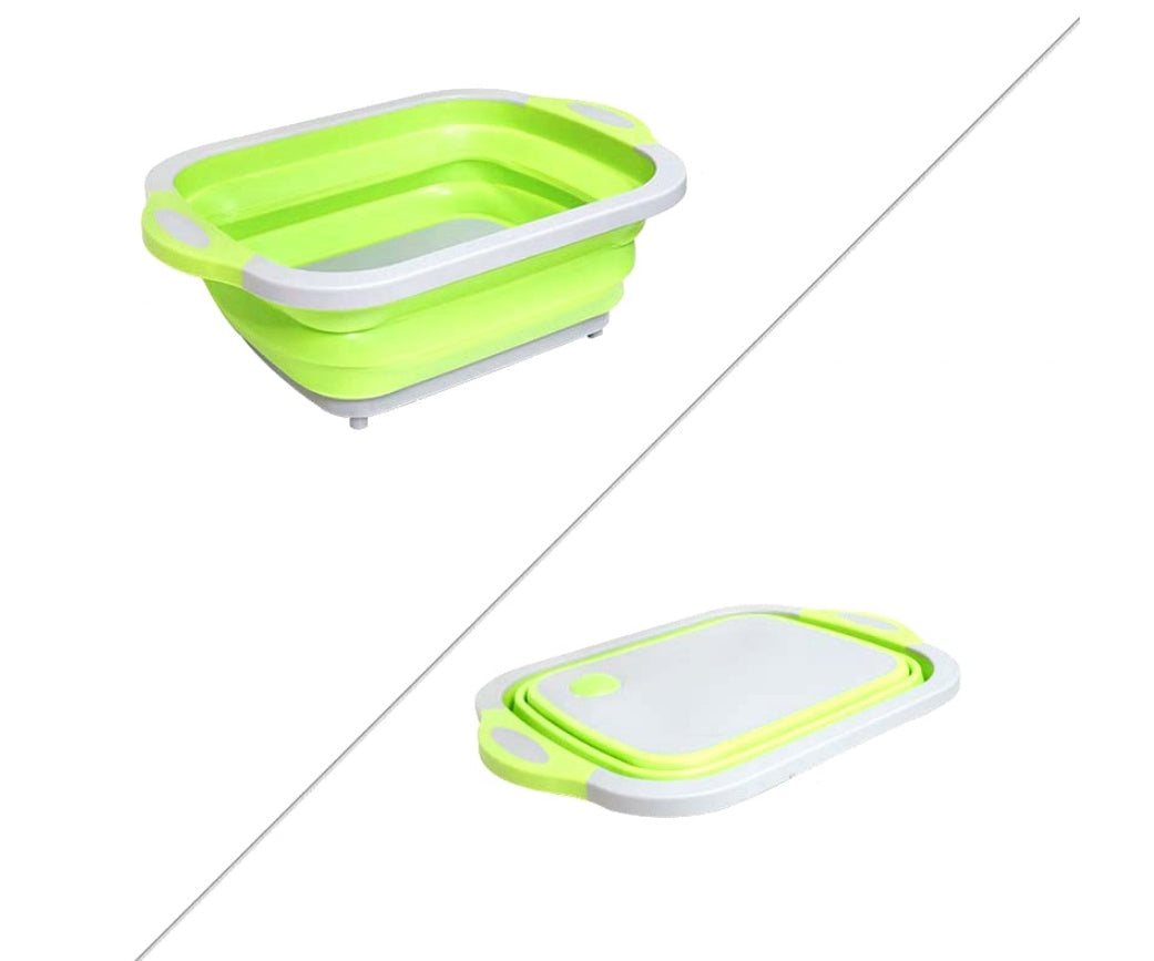 Folding Multifunctional Vegetable Cutting Board With Washing Basket