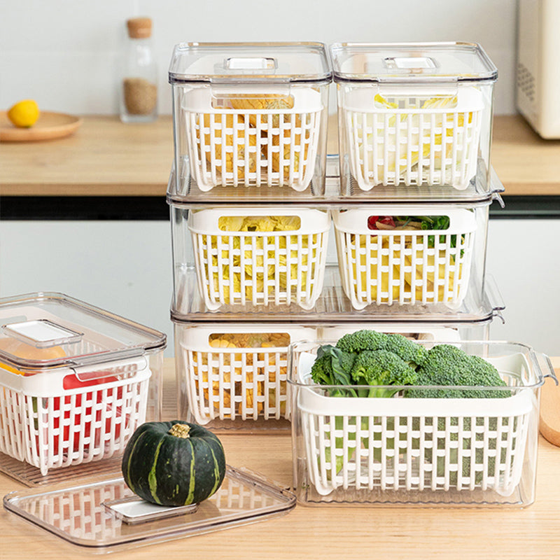 Refrigerator Freezer Storage Box with Lid for Kitchen