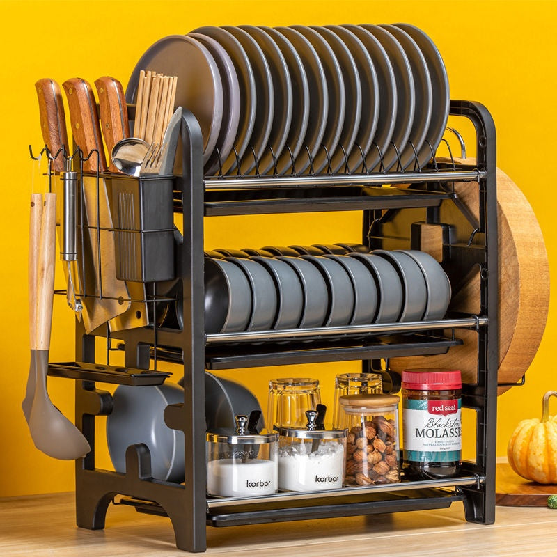 Multifunctional Kitchen Storage Box for Bowls Plates and Utensils