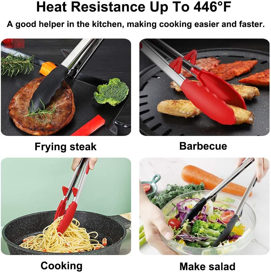 Silicone Stainless Steel Kitchen And Barbecue Tongs