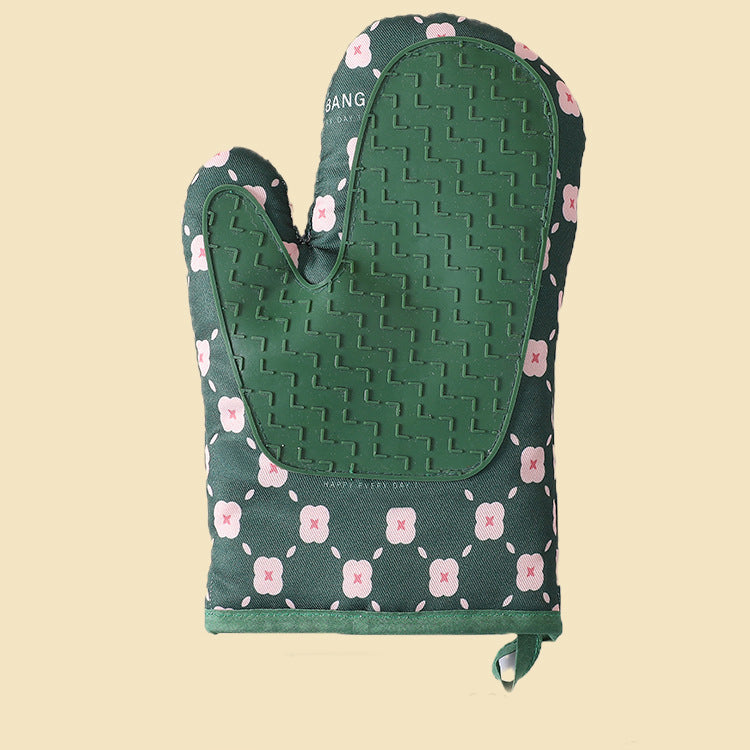 Heat Resistant Cotton Microwave Oven Mitts Kitchen Gloves