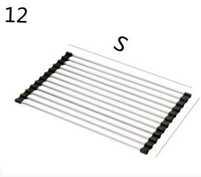 Folding Kitchen Drain Sink Rack Stainless Steel