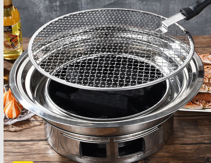 Korean Stainless Steel Charcoal BBQ Grill for Home and Commercial Use