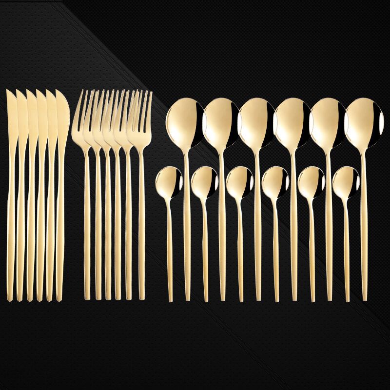 Stainless Steel 24 Piece Western Spoon and Fork Set