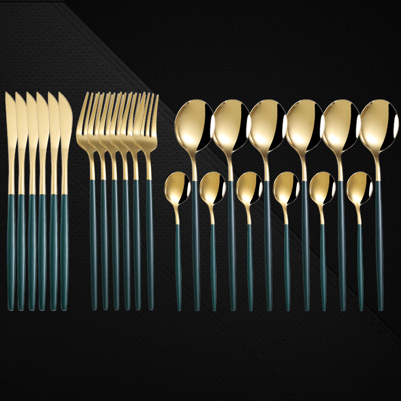 Stainless Steel 24 Piece Western Spoon and Fork Set