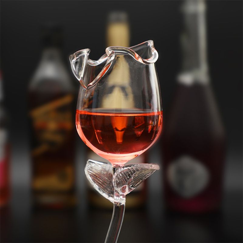 Rose Flower-Shaped Glass Goblet 3.4 fl oz
