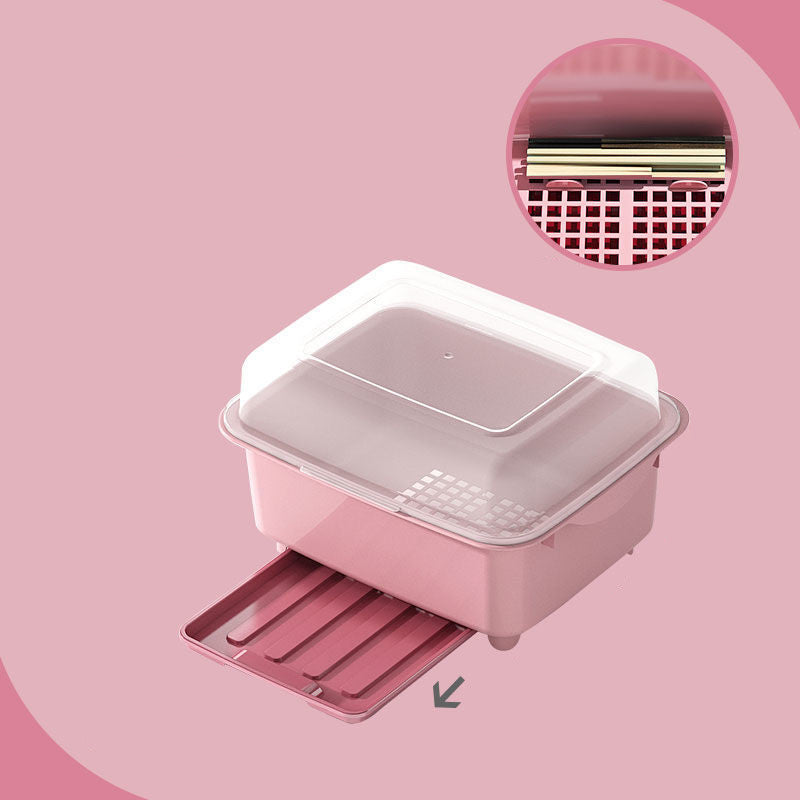 Plastic Tableware Storage and Drain Dish Rack for Kitchen