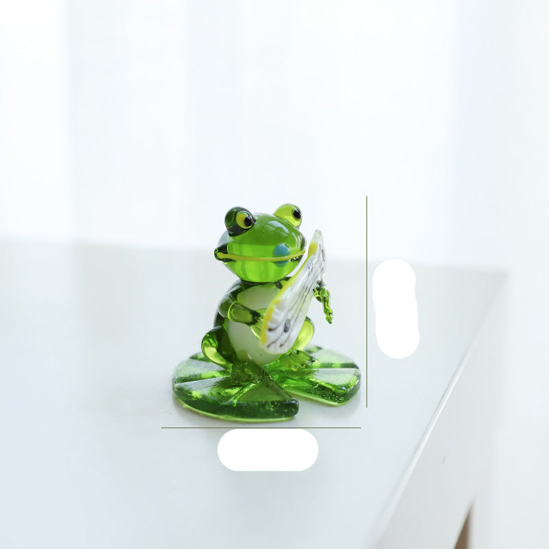 Home Decor Glass Frog Ornament Shape