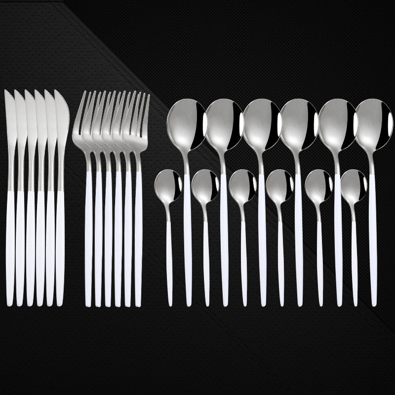 Stainless Steel 24 Piece Western Spoon and Fork Set