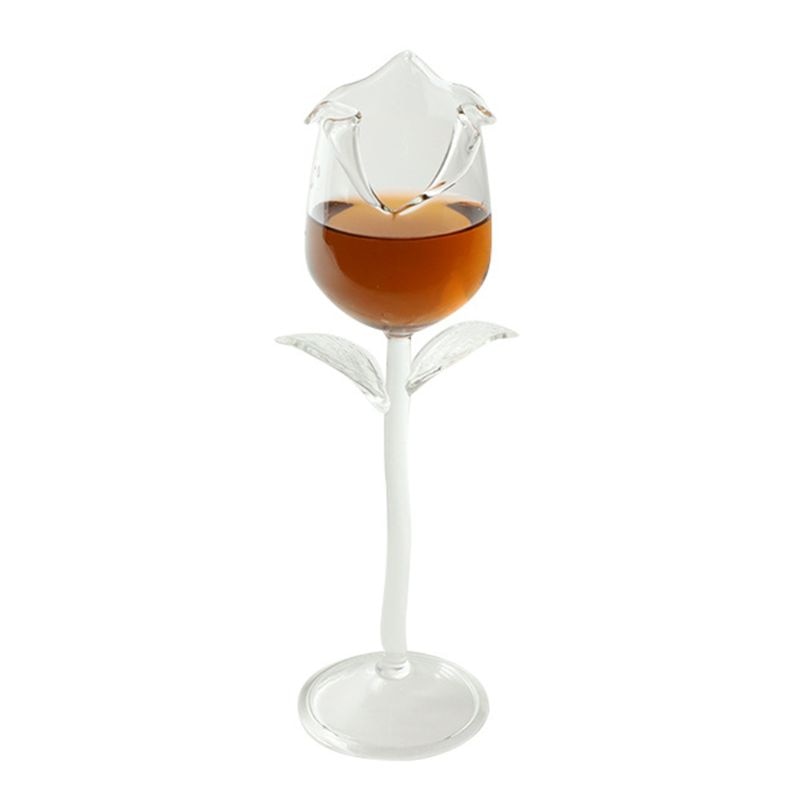 Rose Flower-Shaped Glass Goblet 3.4 fl oz