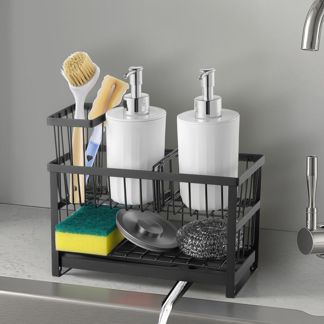 Kitchen Sink Caddy Sponge Holder Organizer Storage