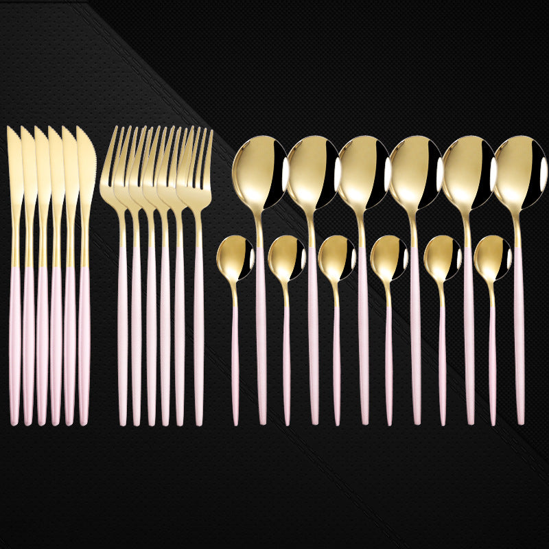 Stainless Steel 24 Piece Western Spoon and Fork Set