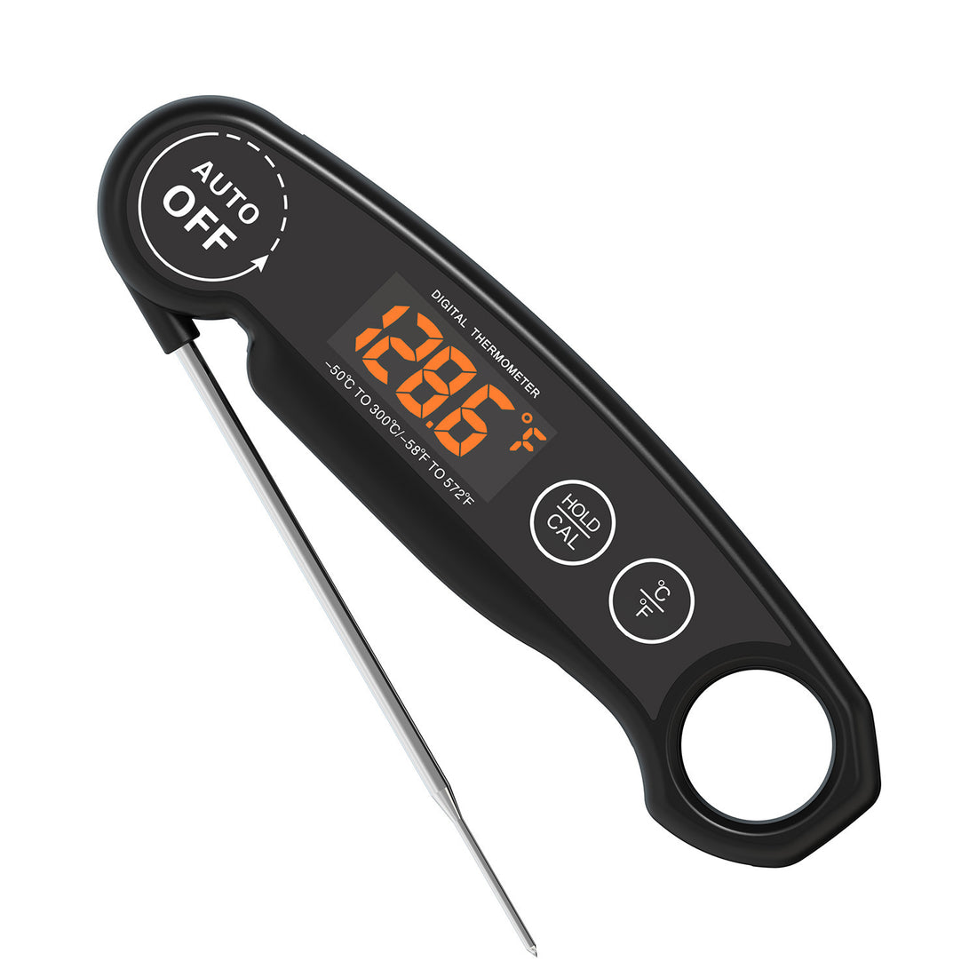 Folding BBQ Meat Thermometer with LED Display