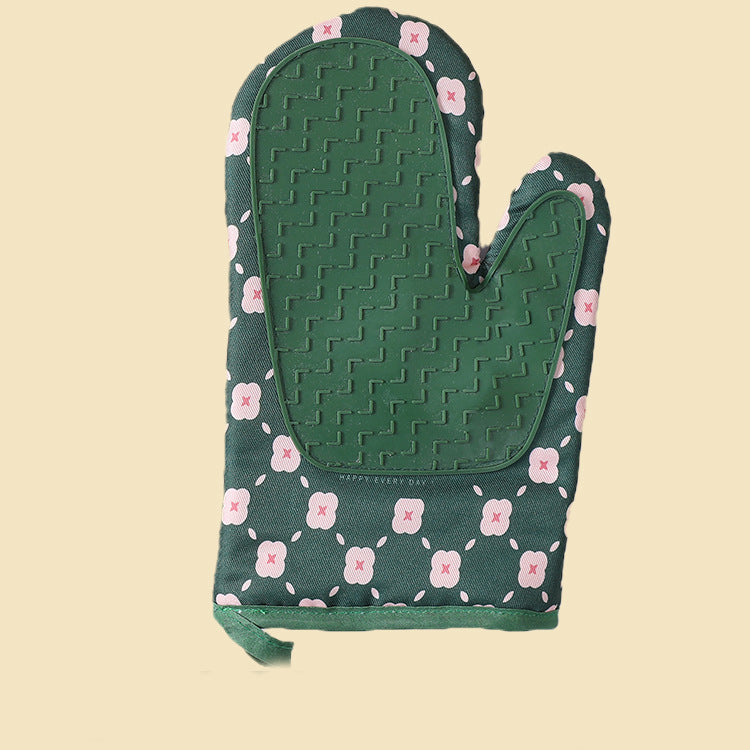 Heat Resistant Cotton Microwave Oven Mitts Kitchen Gloves