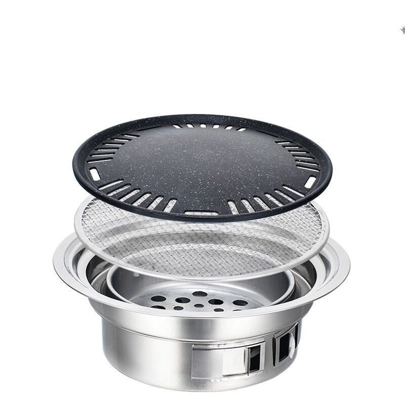 Korean Stainless Steel Charcoal BBQ Grill for Home and Commercial Use