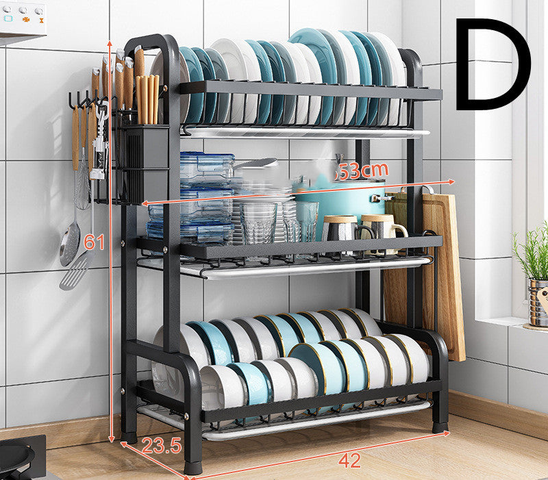 Kitchen Countertop Dish Drain Rack for Household Use