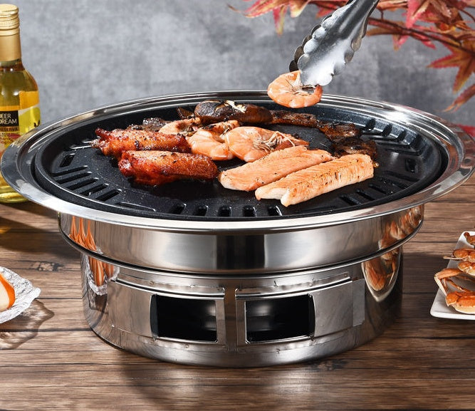 Korean Stainless Steel Charcoal BBQ Grill for Home and Commercial Use