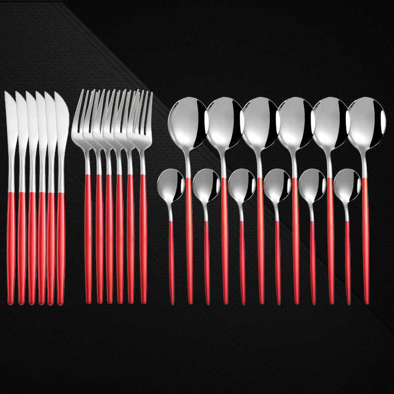 Stainless Steel 24 Piece Western Spoon and Fork Set