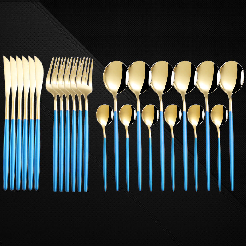 Stainless Steel 24 Piece Western Spoon and Fork Set