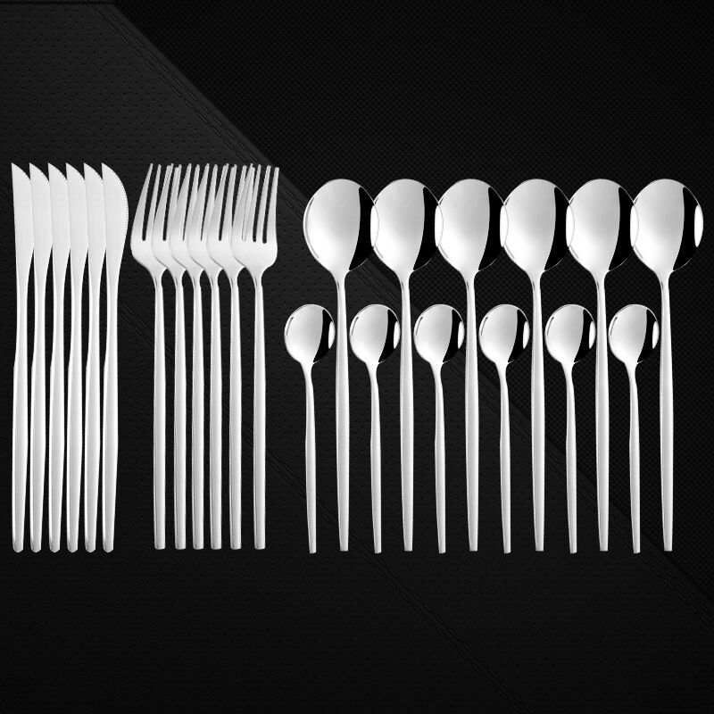 Stainless Steel 24 Piece Western Spoon and Fork Set